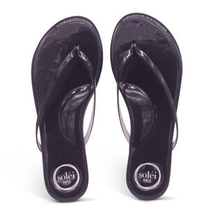 Solei sea INDIE sandal slipper- GREY & CREAM PATENT size 9